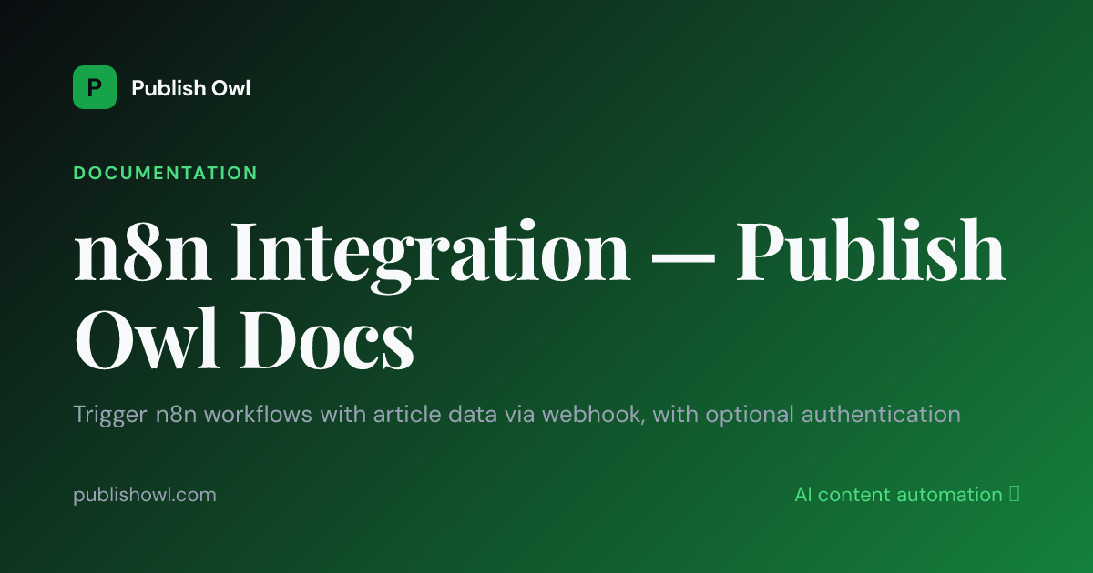 n8n Integration — Publish Owl Docs